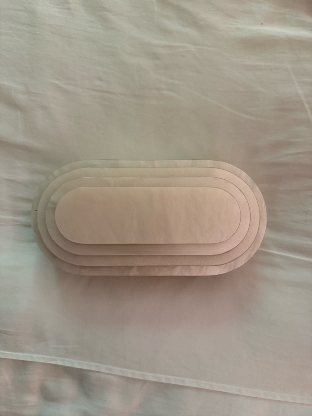 Zara Pink/Cream Iridescent Clutch Bag
